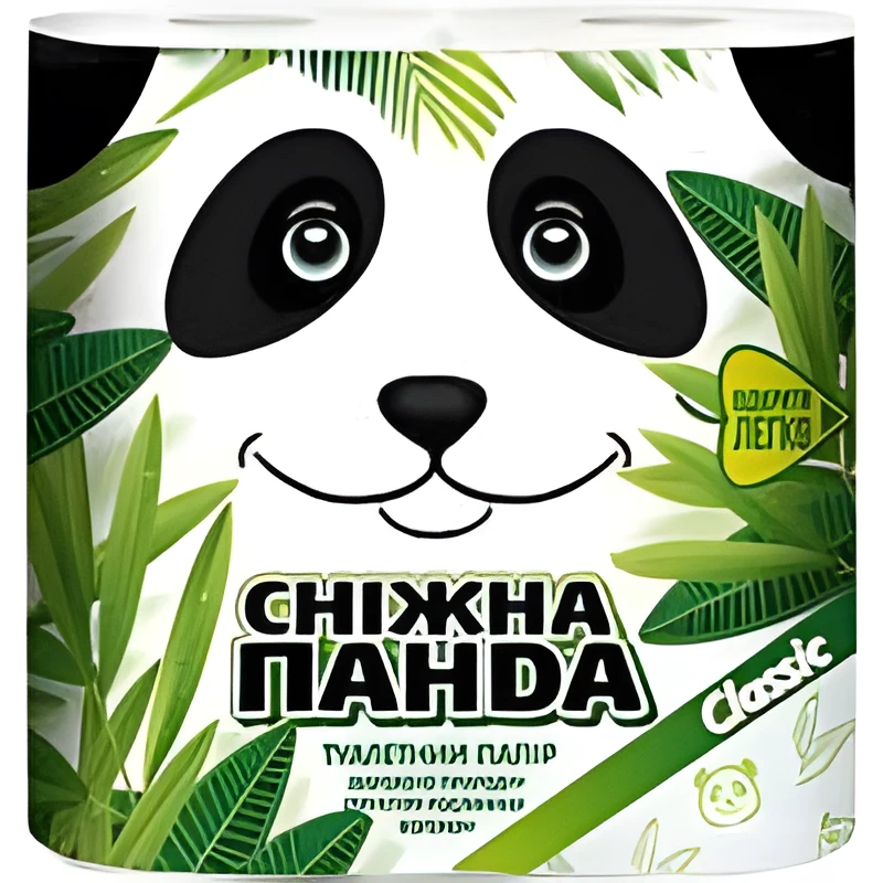 Туалетний папір Сніжна Панда 2-х шаровий 4 в рулоні