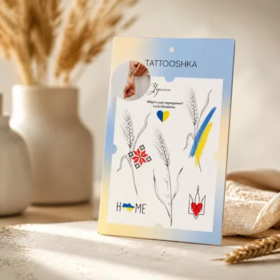 Тимчасове тату Tattooshka набір Патріотичні колоски LB-133