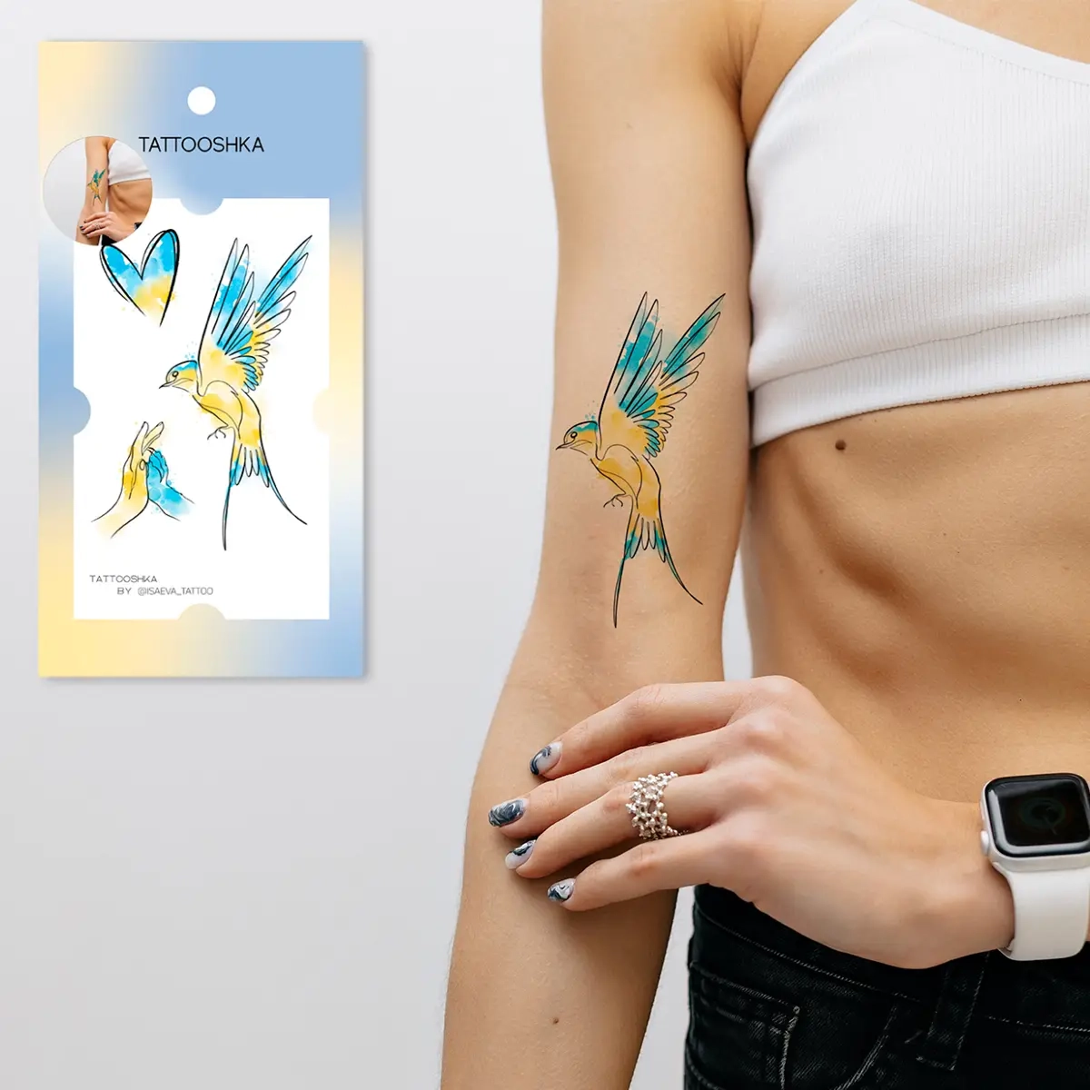 Тимчасове тату Tattooshka набір Україна - це любов L-48 — фото 2