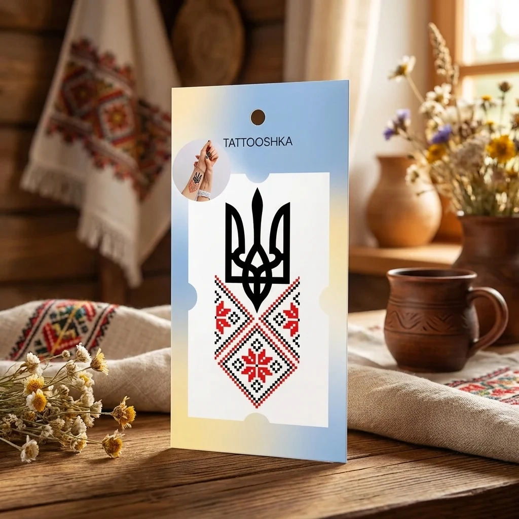 Тимчасове тату Tattooshka Вишиванка із гербом L-55 — Іграшки