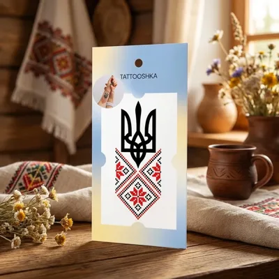 Тимчасове тату Tattooshka Вишиванка із гербом L-55