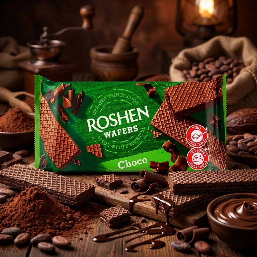 Вафлі Roshen Wafers какао ВКФ 216г