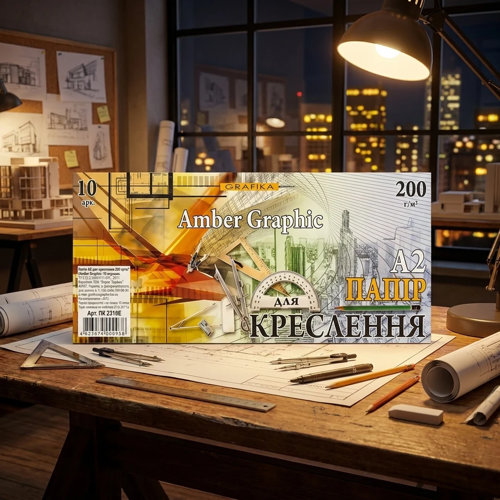 Ватман А2 щільність 200 г/м2 Графіка, у наборі 10 арк