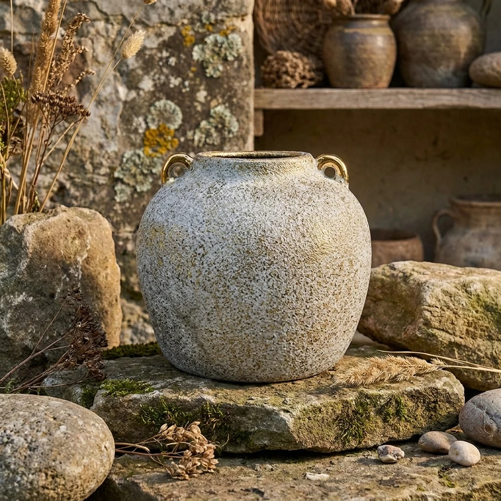 Ваза керамічна 20*21см сіра "Stone Harmony"