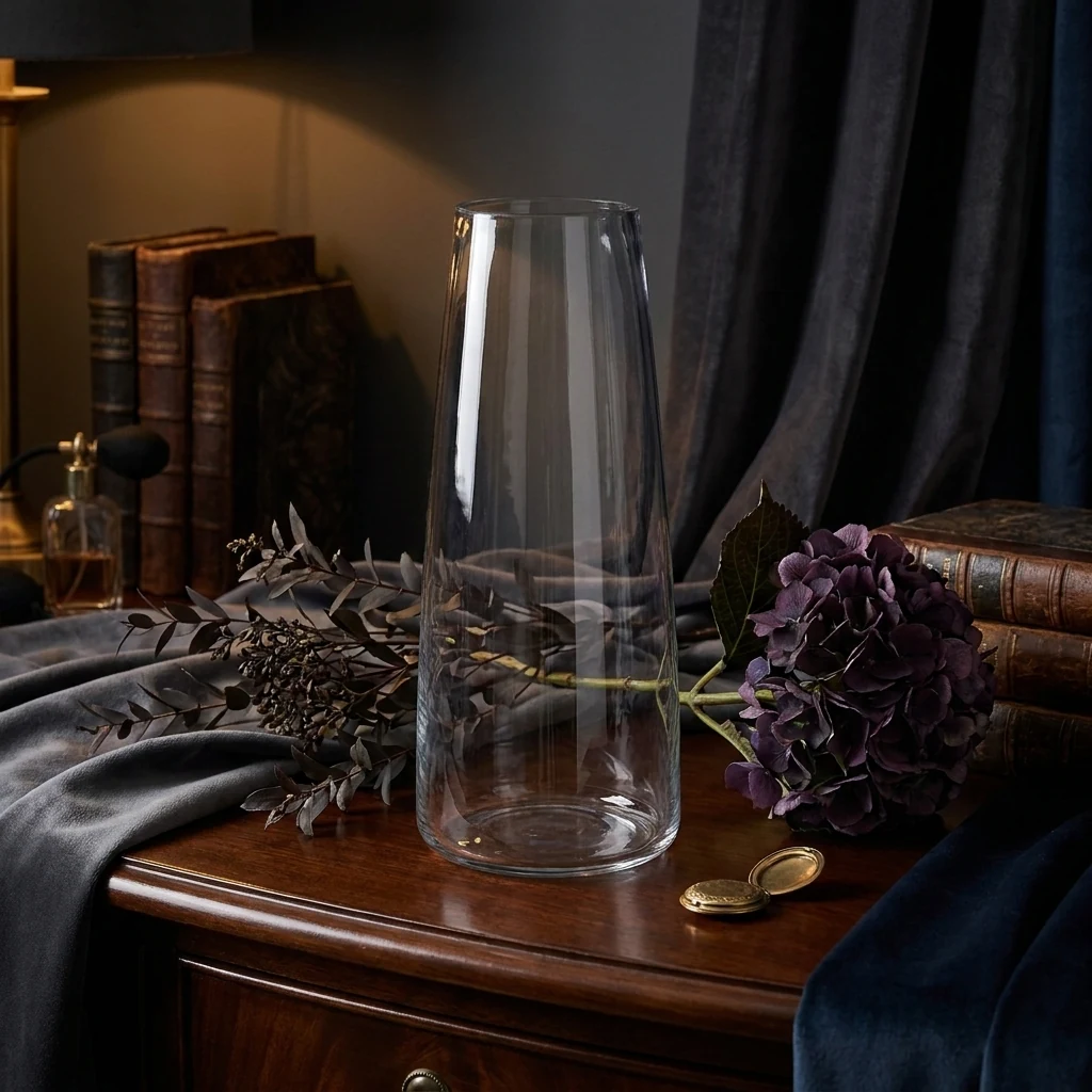 Ваза скляна 21,5*6,5 см графіт "Vivienne"