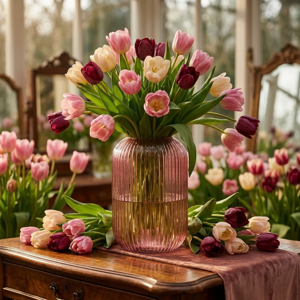 Ваза скляна 28*18 см "Tulip"