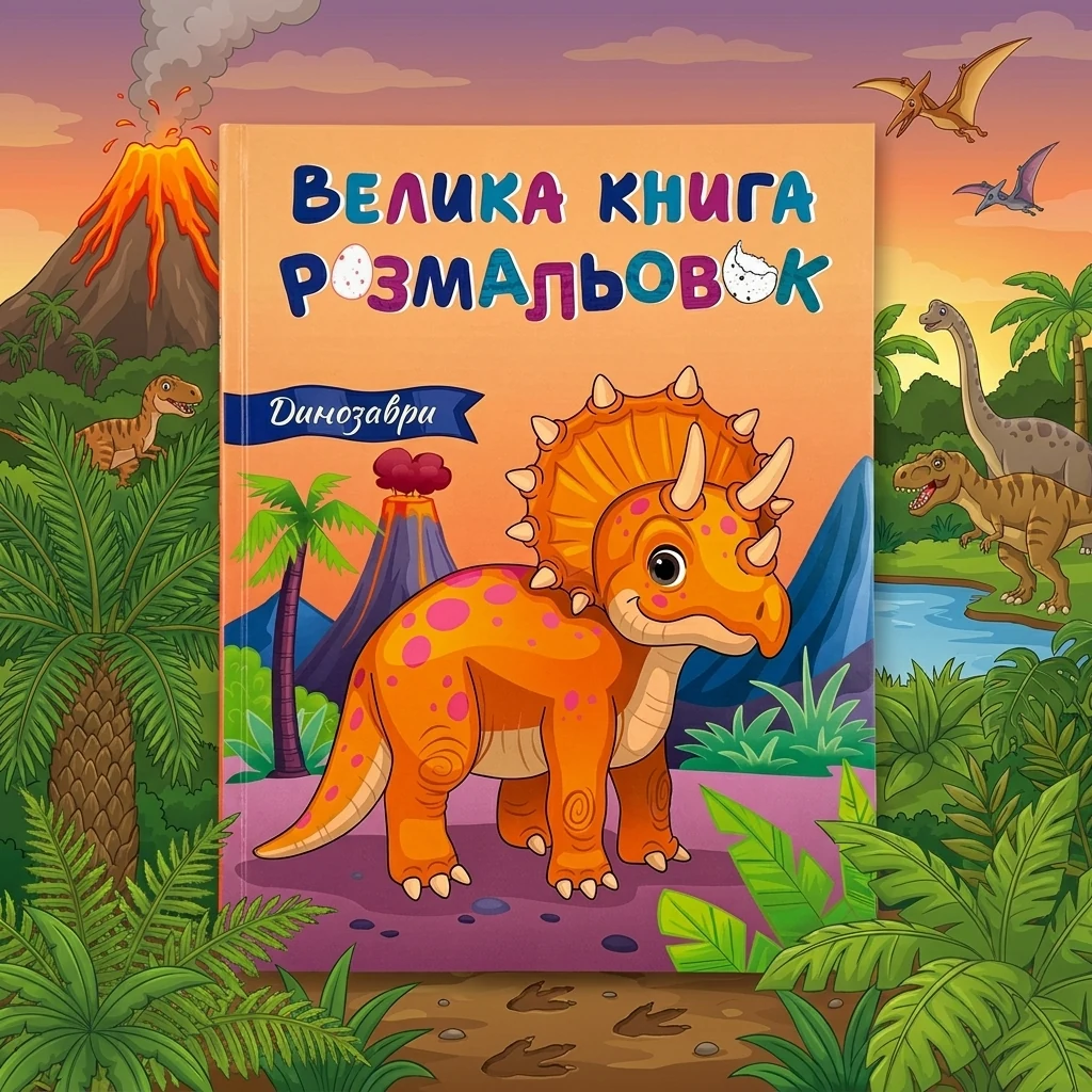 Велика книга розмальовок : Динозаври