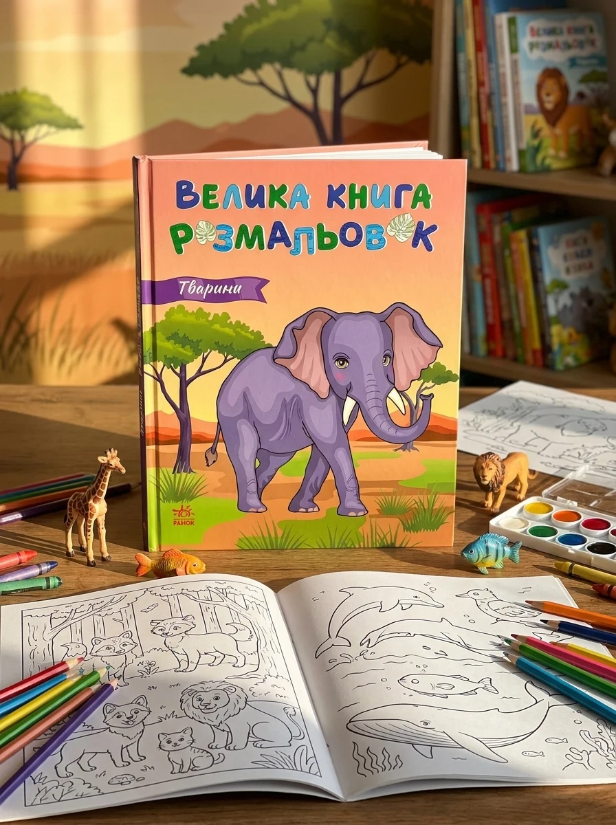 Велика книга розмальовок : Тварини