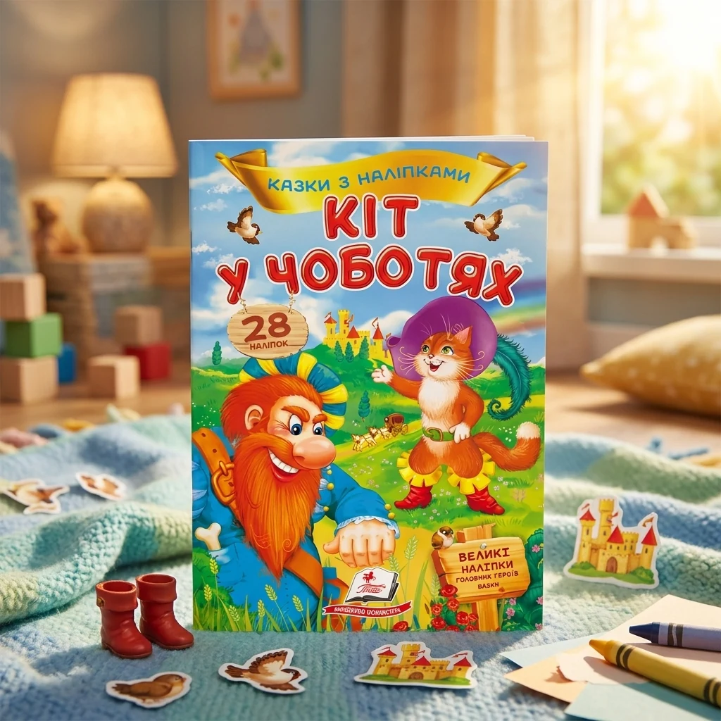 Великі наліпки. Казки з наліпками. Кіт у чоботях