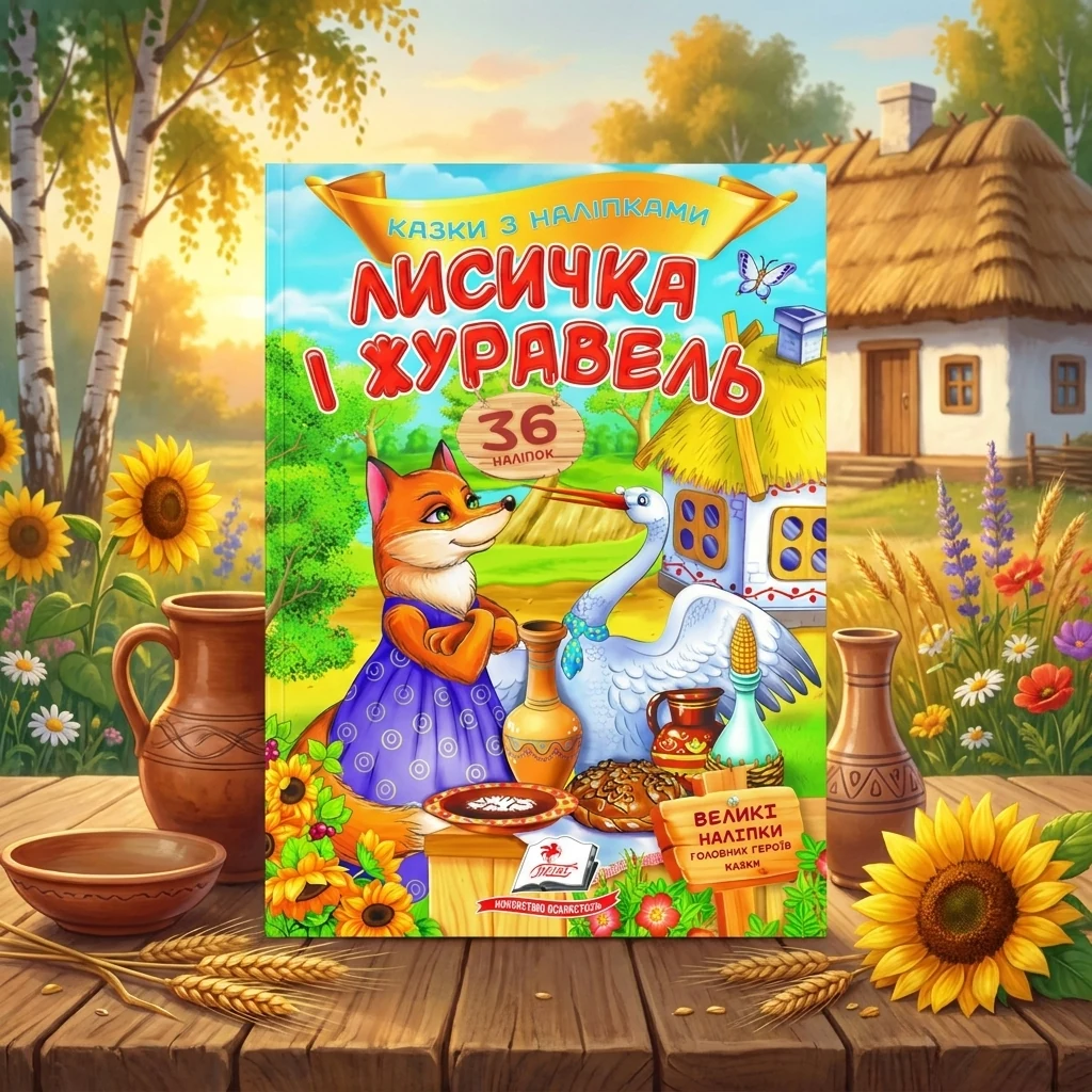 Великі наліпки. Казки з наліпками. Лисичка і журавель