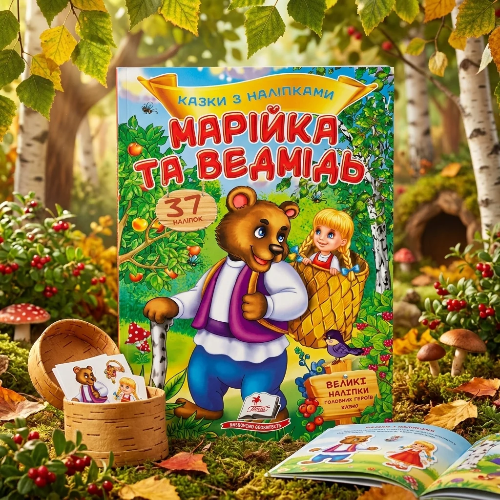 Великі наліпки. Казки з наліпками. Марійка та ведмідь