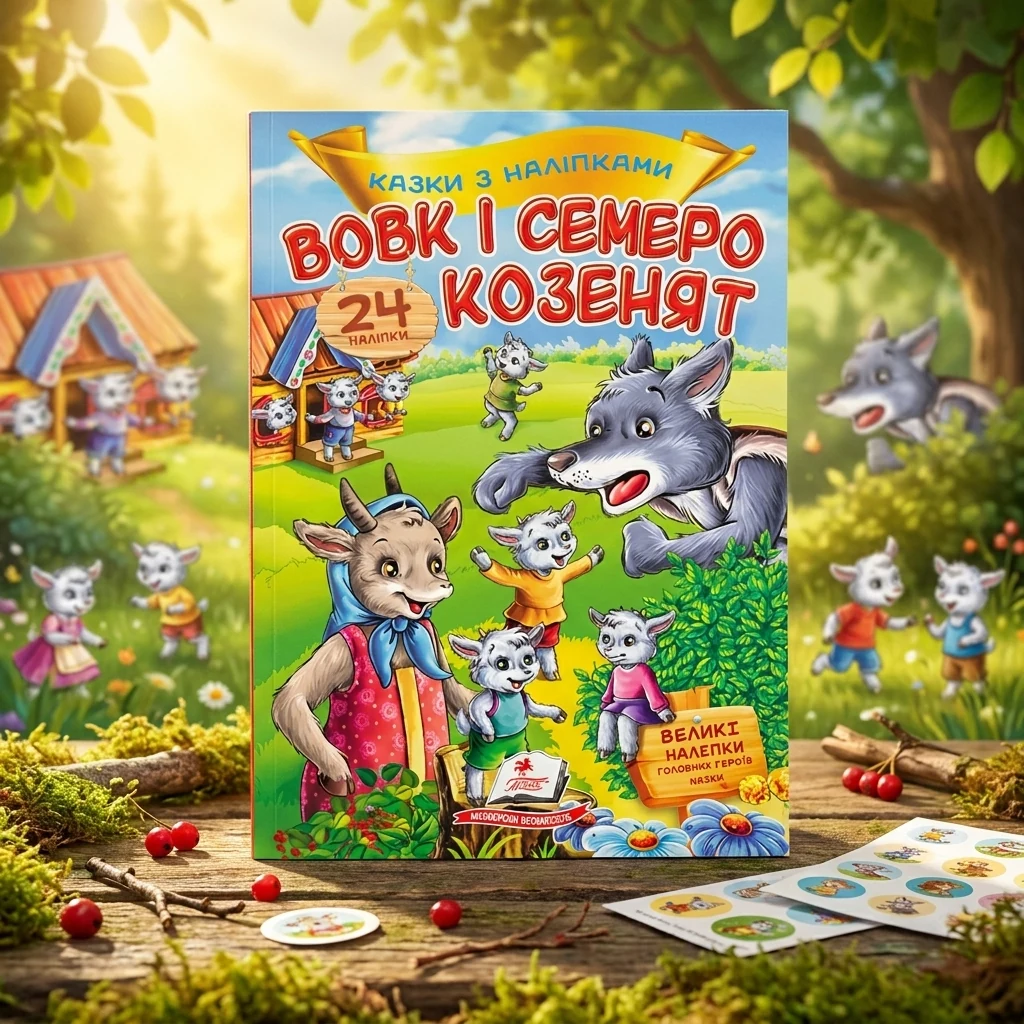 Великі наліпки. Казки з наліпками. Вовк і семеро козенят