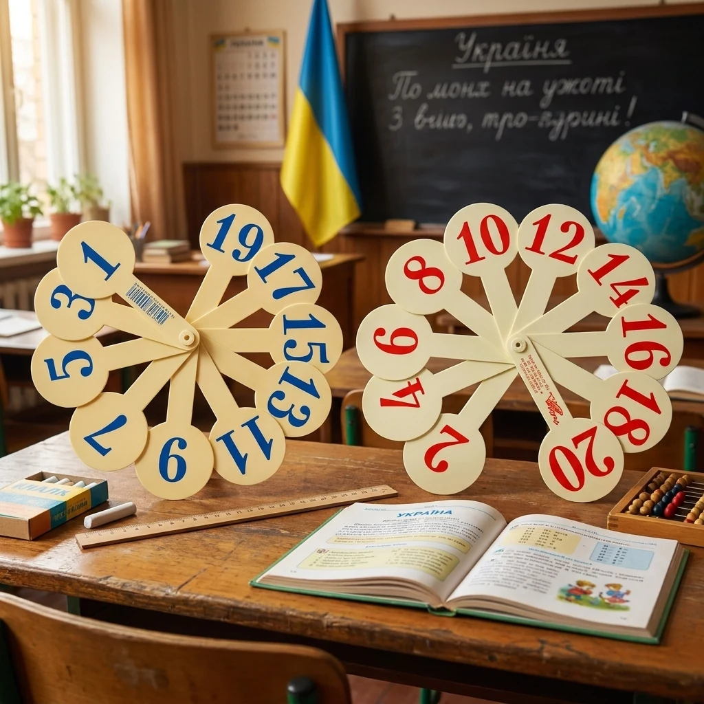 Віяло "Цифри" пластик