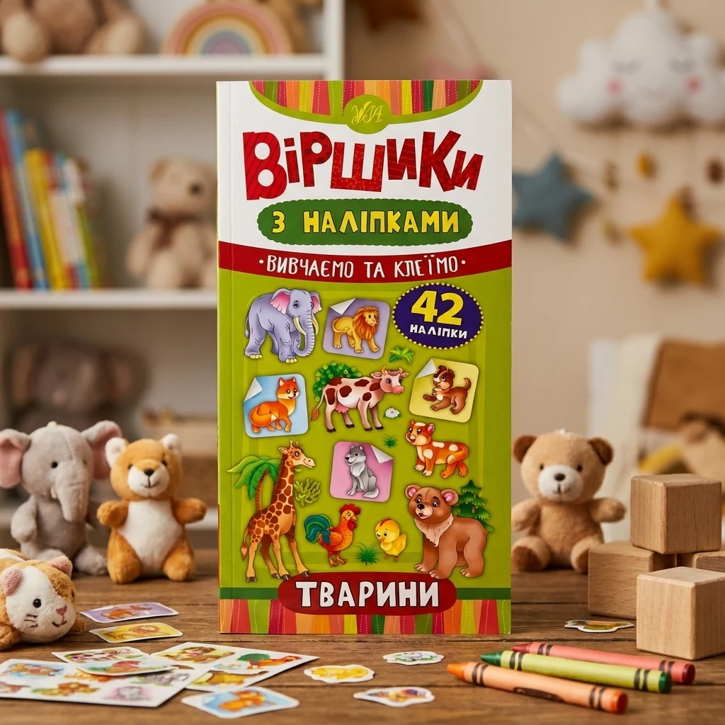 Віршики з наліпками УЛА Тварини 42 наліпки