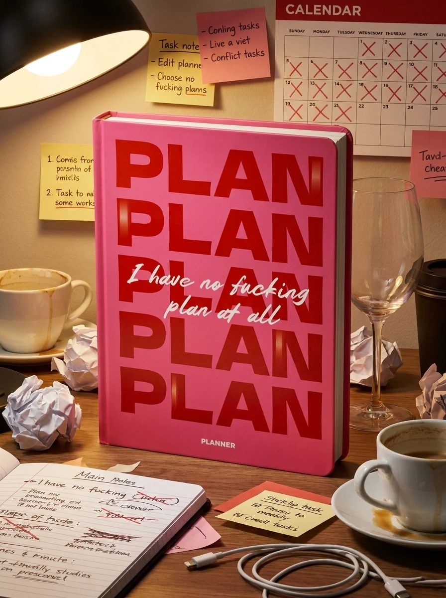 Блокнот для планування «I Have No Plan at All» (рожевий)