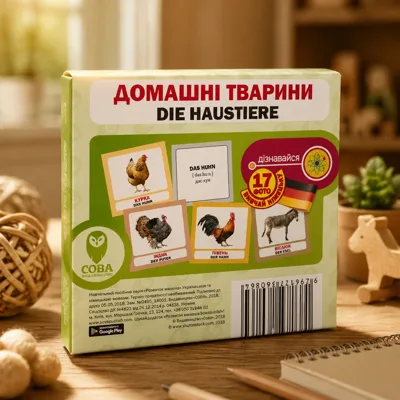 Домашні тварини / Die Haustiere. 17 карток