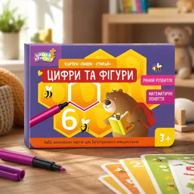 Картки «Пиши-стирай. Цифри та фігури»