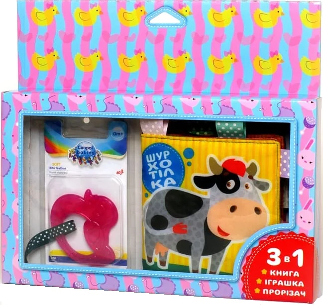 М'яка книжка-шурхітка з прорізувачем «Корівка» — Книжковий хмарочос