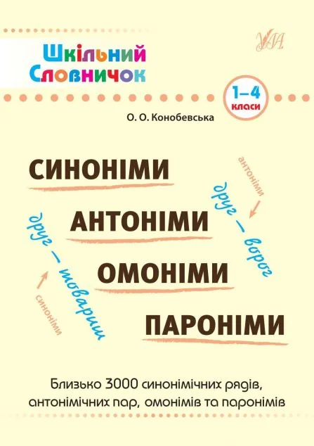 Шкільний словничок. Синоніми, антоніми, омоніми, пароніми. 1-4 класи — Ольга Конобевська