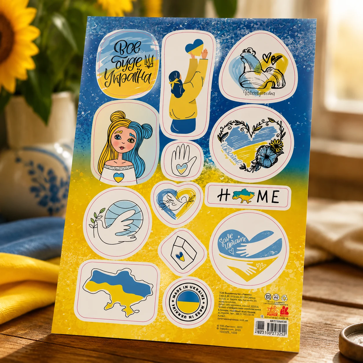 Стікери Home. Made in Ukraine — Сувенірні стикери