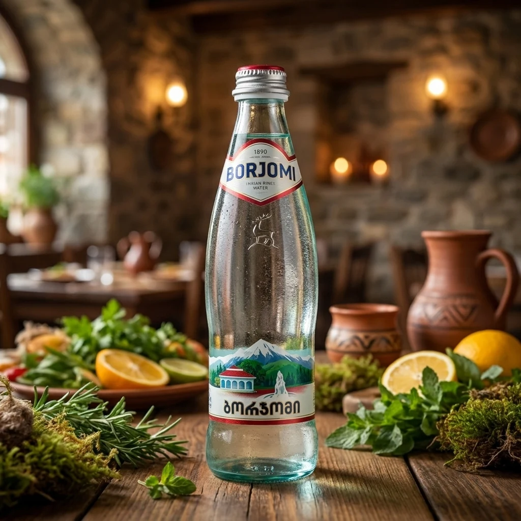 Вода мінеральна Borjomi с/б газована 0,33л — Продукти та напої