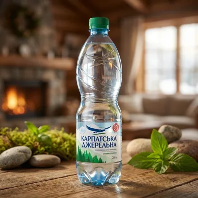 Вода мінеральна Карпатська джерельна слабогазована 0,5л