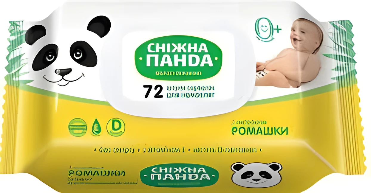 Вологі серветки Сніжна Панда дитячі Ромашка 72шт