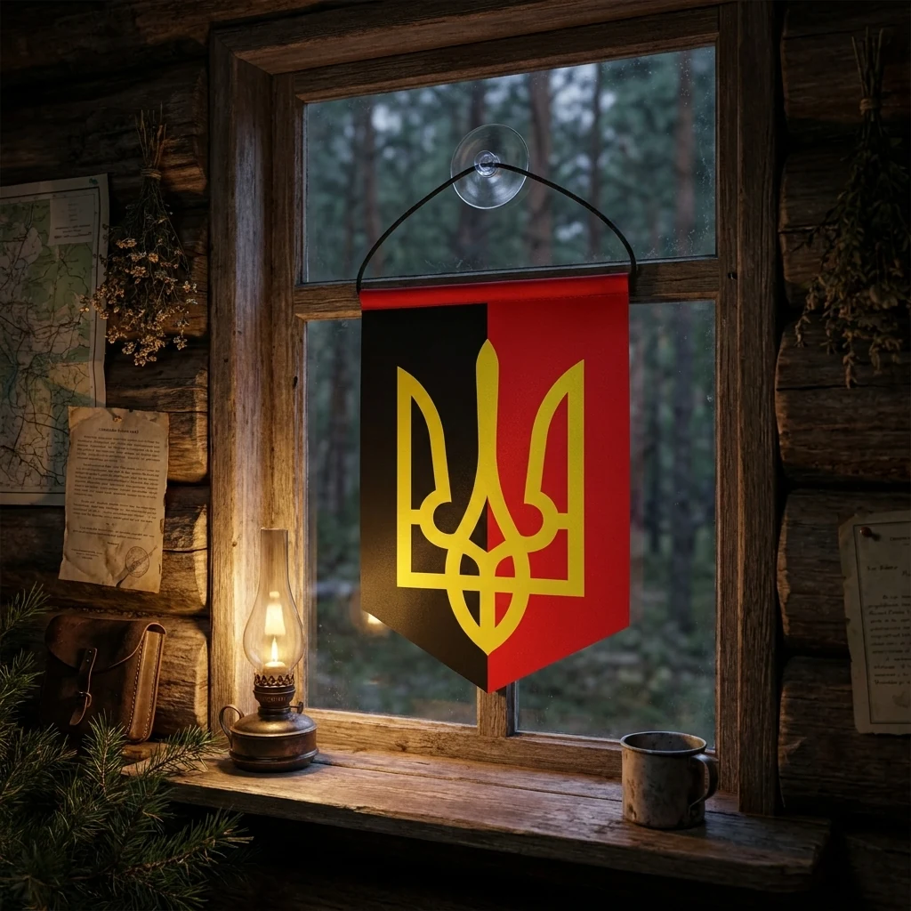 Вимпел України 8*10см "УПА" креп-сатин на присосці