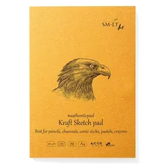 Блокнот-склейка для ескізів AUTHENTIC (Kraft) А4, 90г/м2, 60л, коричневий колір, SMILTAINIS — фото 2