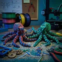 Фігурка 3D друк рухлива "Восьминіг" 14 см — фото 1