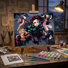 Картина за номерами 40*50 см "Demon Slayer Heroes" акрил — фото 1