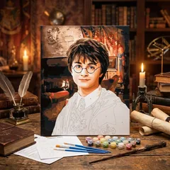 Картина за номерами 40*50 см "Harry Potter: Вітальня Ґрифіндору" акрил складність 5 — фото 1
