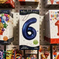 Кулька фольгована у формі цифри "6" 80 см, колір індиго, ТМ Pelican — фото 1