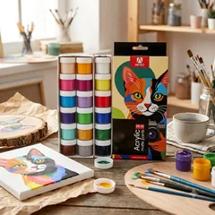 Набір акрилу 18 кольорів по 10 мл, матовий "ColorCat", Arteo — фото 1