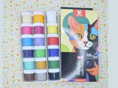 Набір акрилу 18 кольорів по 10 мл, матовий "ColorCat", Arteo — фото 2