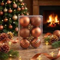 Набір ялинкових куль 3 см 6 шт мідні — фото 1