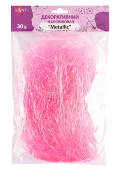 Наповнювач для подарункових коробок мішура 30 г металік рожевий — фото 2