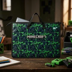 Папка-портфель шкільна А3, пластикова на блискавці "Minecraft" Yes — фото 1