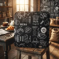 Подушка декоративна на табурет 35*35 см "Breakfast" black Прованс — фото 1