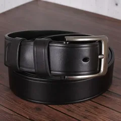 Ремінь шкіряний ширина 3,8 см довжина 130 см чорний DE ESSE — фото 2