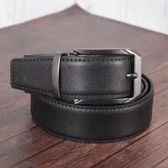 Шкіряний ремень ширина 3,3 см довжина 120 см чорний DE ESSE Leather Collection — фото 2