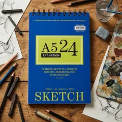 Скетчбук на спіралі, 14,8*22,5 см, 24 аркуші, 200г/м2, Art Nation — фото 1
