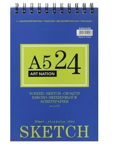 Скетчбук на спіралі, 14,8*22,5 см, 24 аркуші, 200г/м2, Art Nation — фото 2