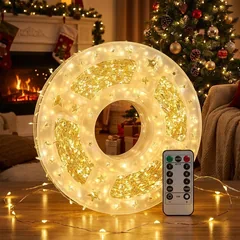 Світлодіодна гірлянда білого теплого кольору, 1500 LED на мідному дроті, 50 метрів, від мережі, пульт — фото 1