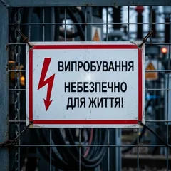 Знак: Випробування! Небезпечно для життя! 210х280 мм (пластик) — фото 1