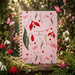Зошит на спіралі А5 80 аркушів клітинка, тверда обкладинка "Secret Garden" Axent — фото 1