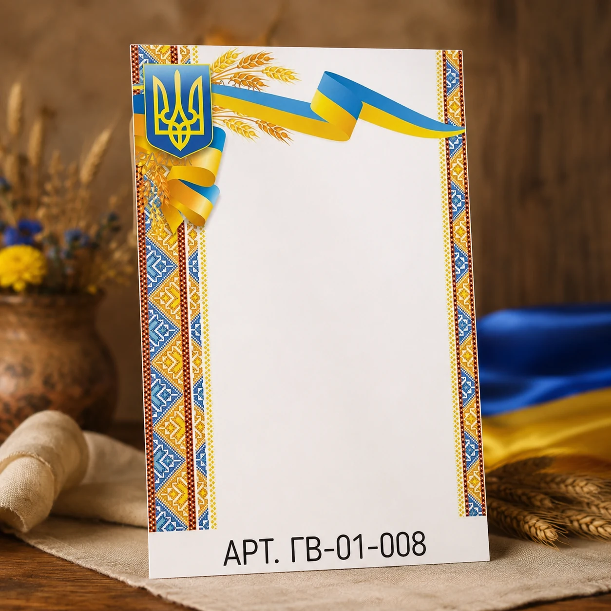 Загальний бланк Лист вітальний А4 ГВ-01-008 — Подарунки та сувеніри