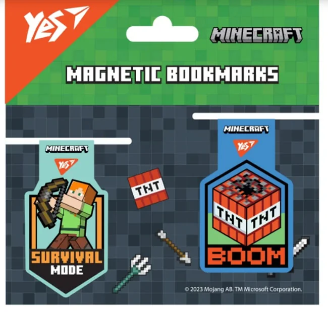Закладка для книг магнітна "Minecraft Steve" у наборі 2 штуки YES — фото 2