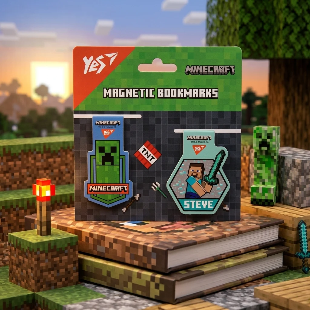 Закладка для книг магнітна "Minecraft Steve" у наборі 2 штуки YES
