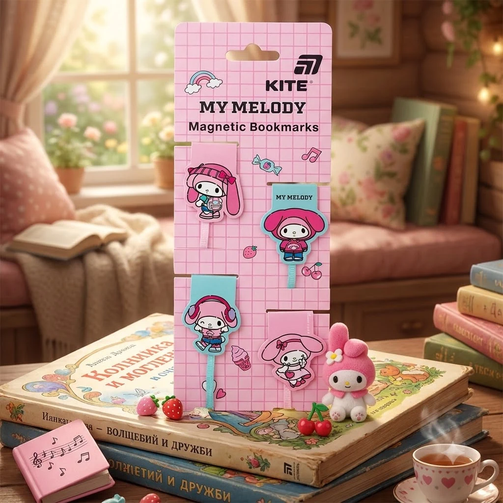 Закладка для книжок магніт "Melody" у наборі 4 штуки Kite